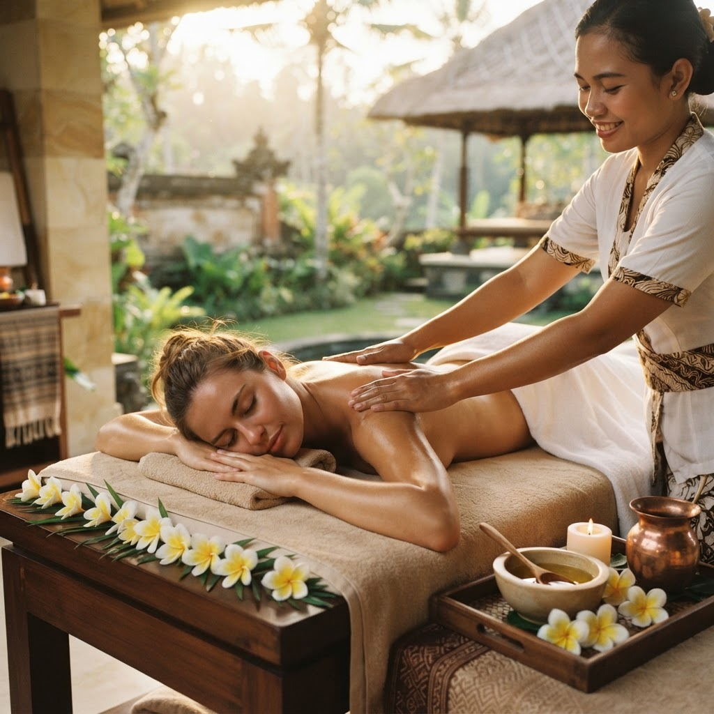 Floral detail during a massage treatment